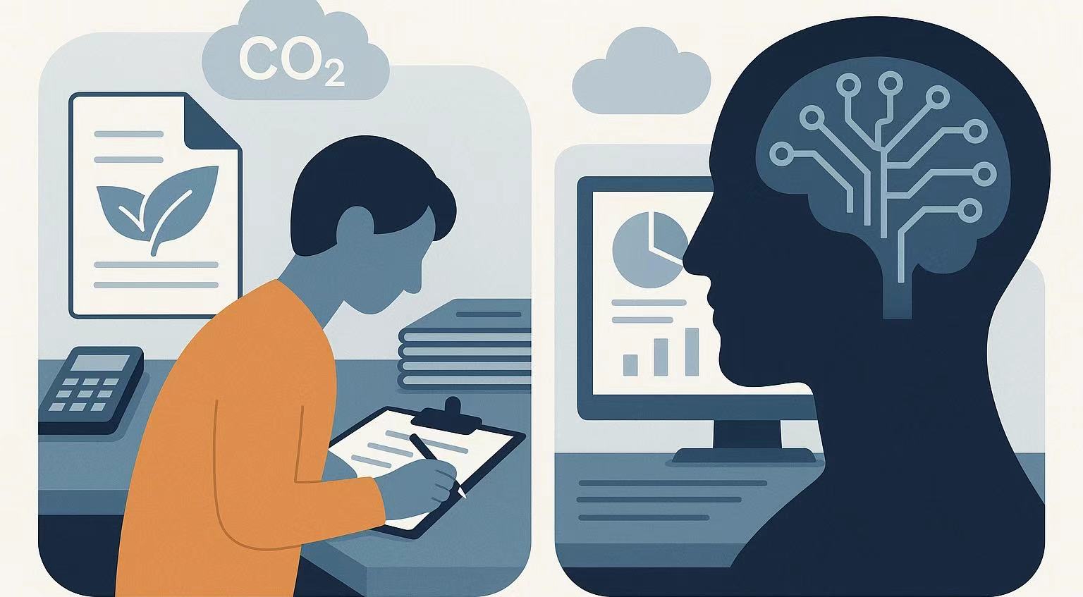 Manual Carbon Footprint Calculations and AI  Carbon Management Platforms
