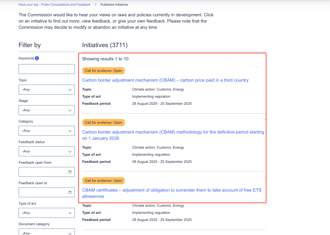 EU’s New Move: Public Consultation on CBAM