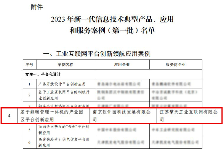 擎工互联入选2023新一代信息技术典型产品、应用和服务