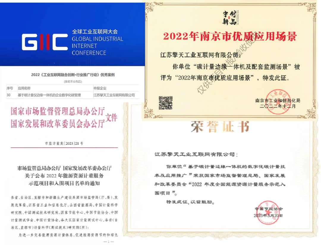 已获得的能碳及碳计量荣誉奖项