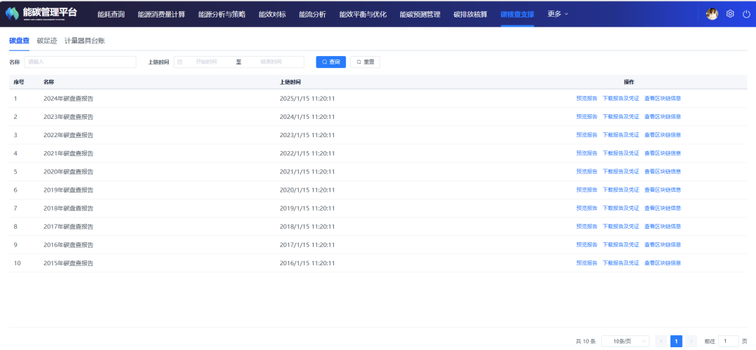 能碳平台输出的能耗报告